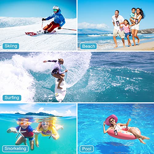 Procase 2 Fundas Impermeables para Celular, Bolsa contra Agua Compatible con iPhone 14 13 Pro MAX 12 Mini SE X XS 8 7 Plus 6S 6 Galaxy S20 S10 S9 S8+ Note 5 4 3 Otro Smartphone hasta 7" -Negro